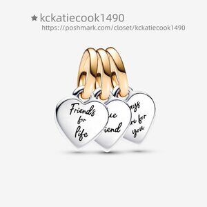 Pandora Two-tone Splittable Friendship Triple Dangle Charm